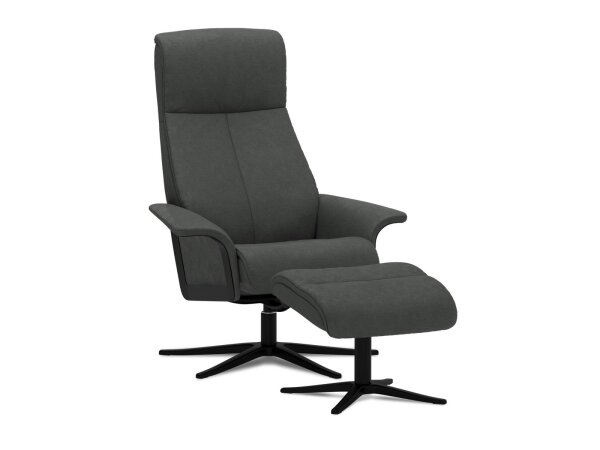 Relaxsessel Scandi 1300 Caprice, Farbe: Grey, Sternfuß, Farbe: Matt Schwarz